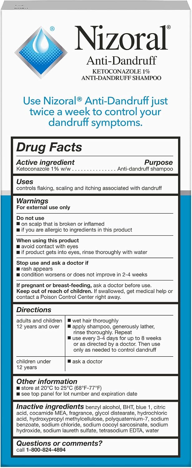 Nizoral Anti-Dandruff Shampoo with 1% Ketoconazole, Fresh Scent, 7 Fl Oz - Image 10