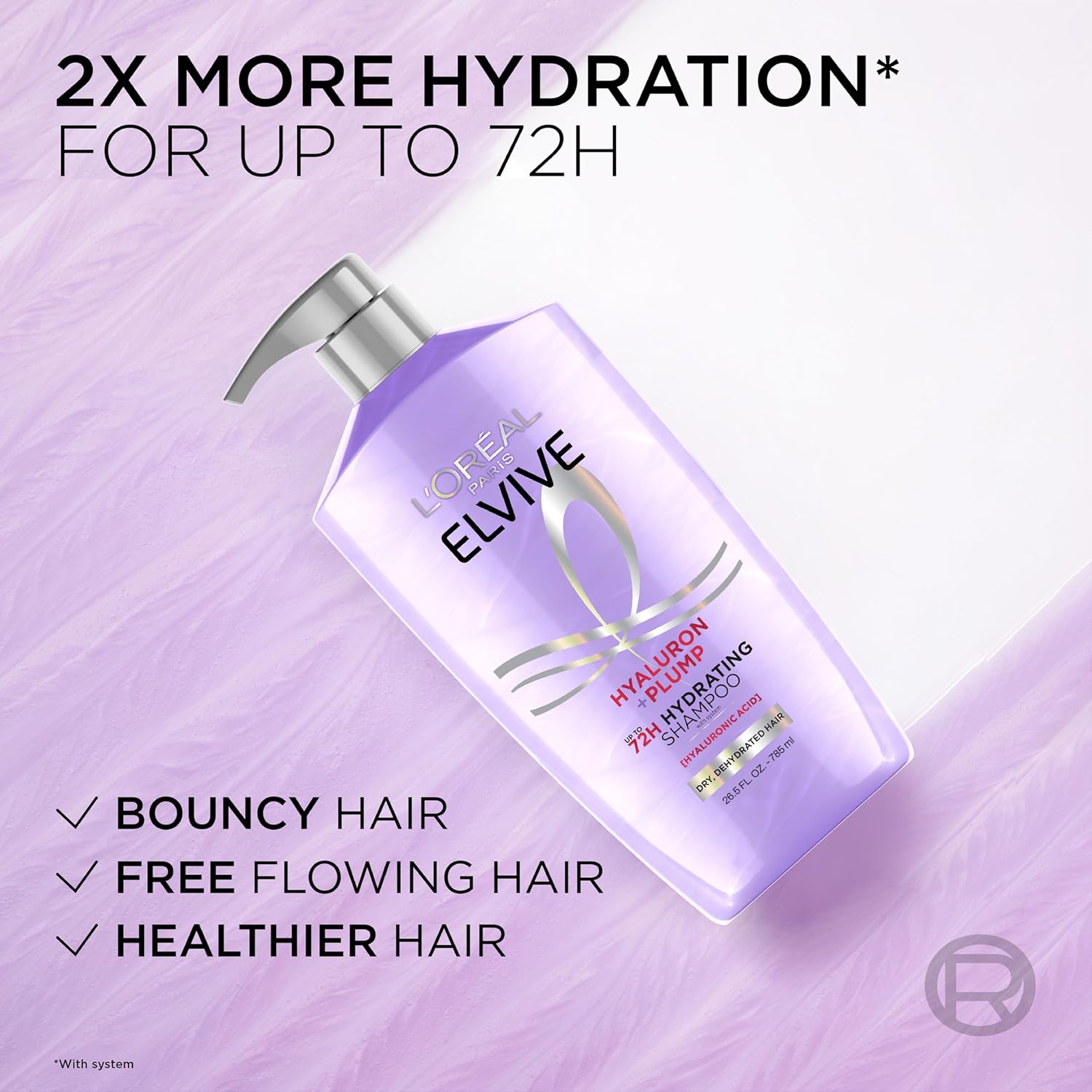 L'Oreal Paris Elvive Hyaluron Plump Shampoo, 26.5 Fl Oz - Image 6